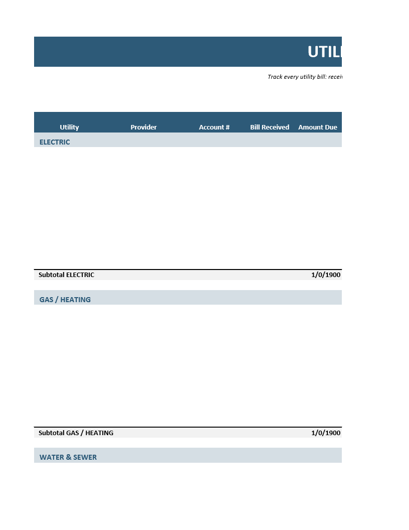 Utility Bill Tracker