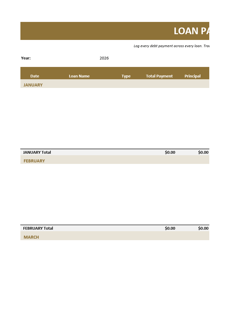 Loan Payment Log