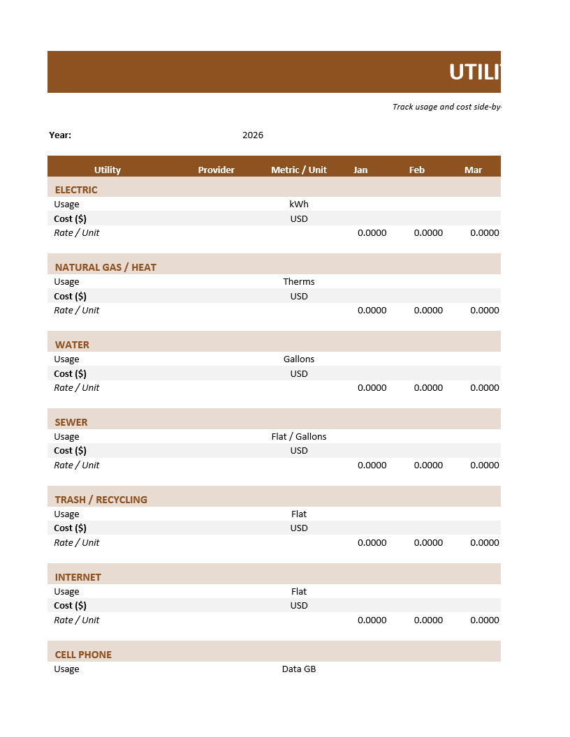 Utility Bills
