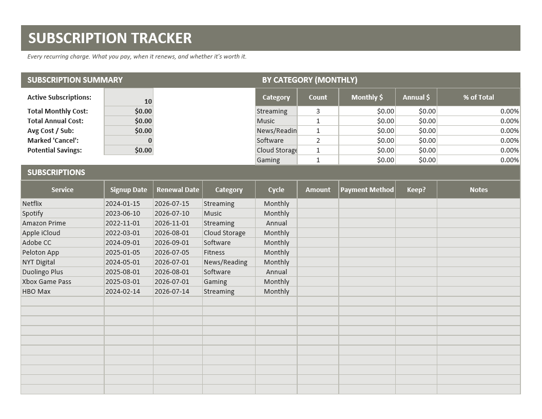 09 Subscription Tracker
