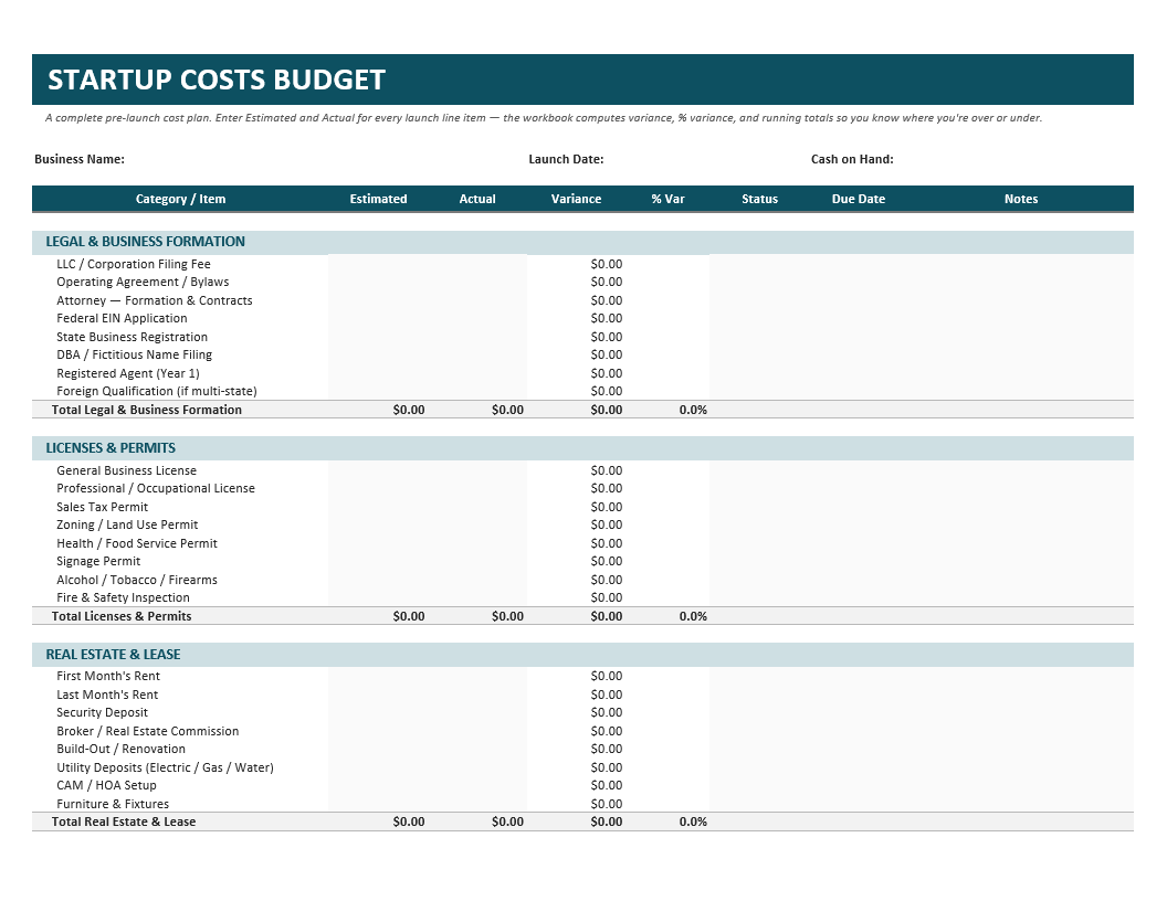 Startup Costs