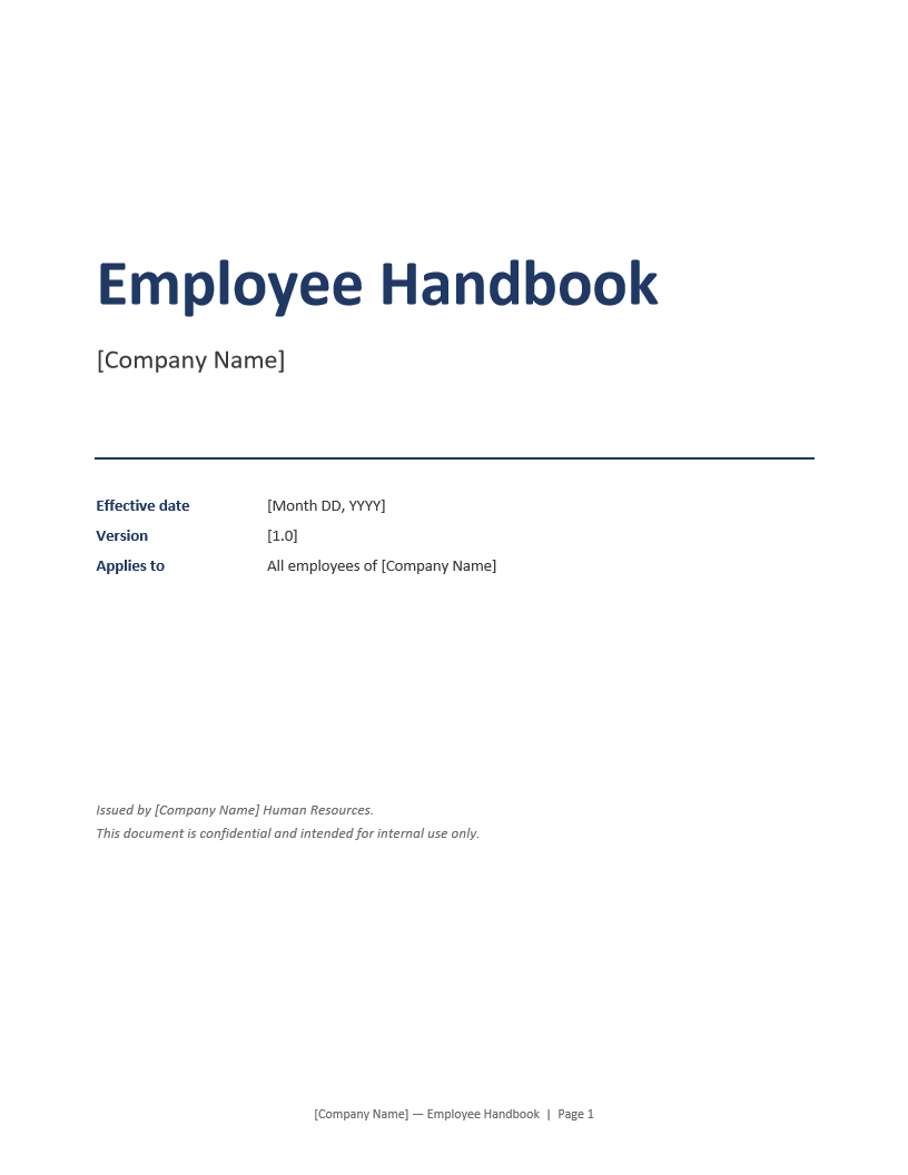 New Employee Handbook Template