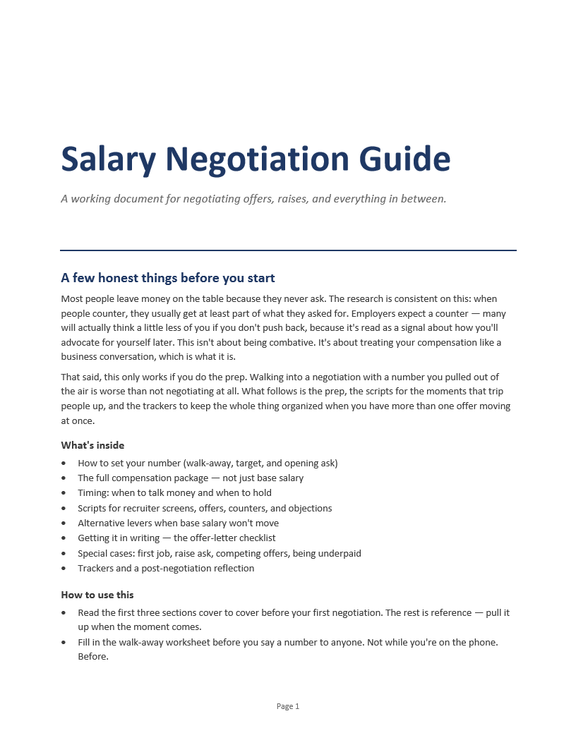 Salary Negotiation Guide