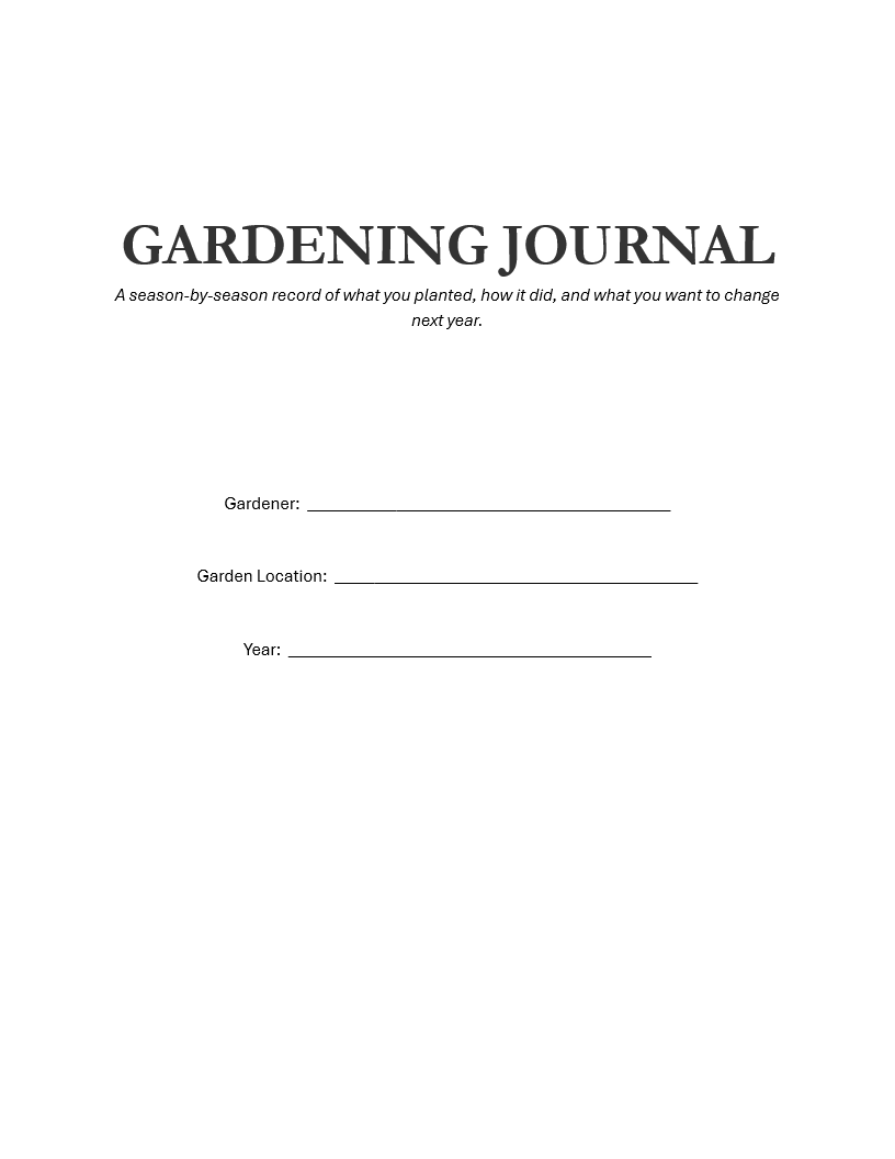 Gardening Journal