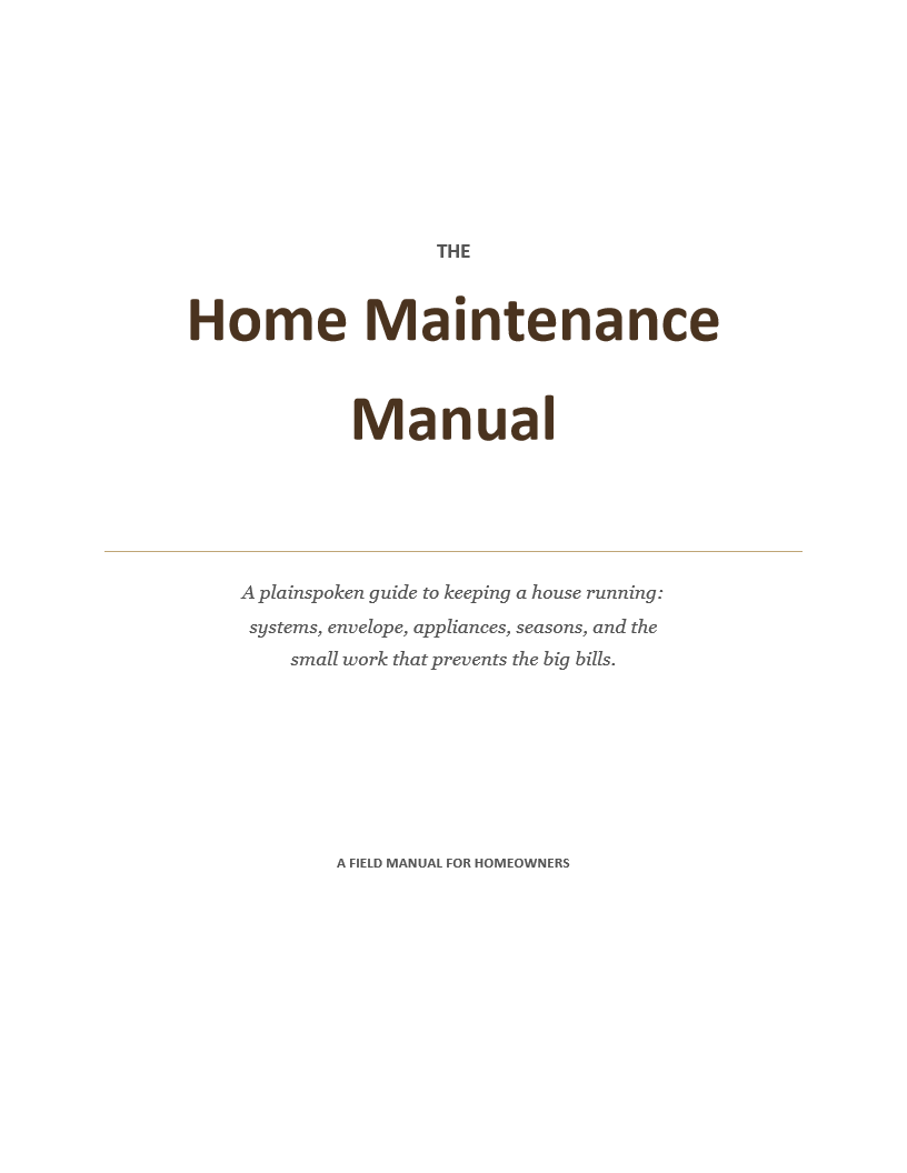 The Home Maintenance Manual