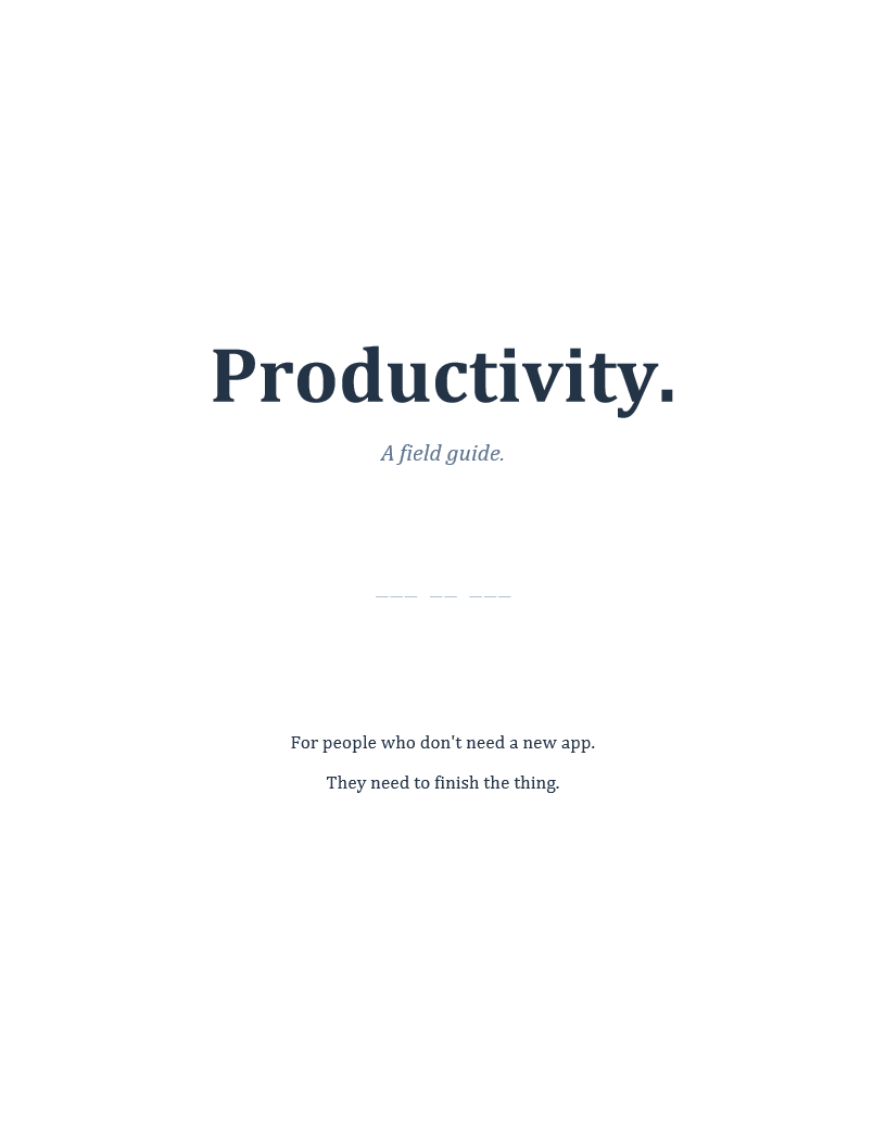 Productivity Guide