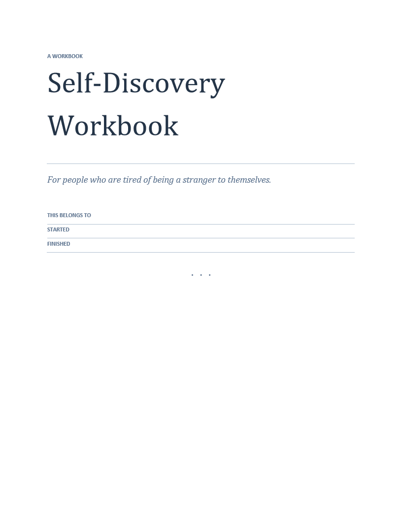 Self-Discovery Workbook