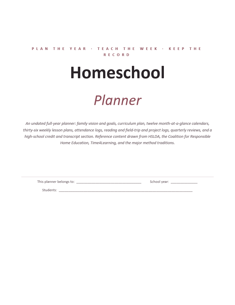 Homeschool Planner