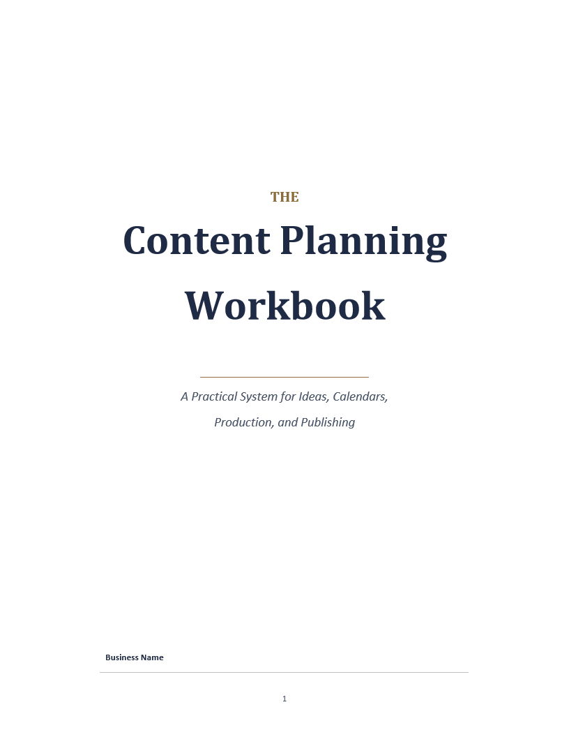 Content Planning Workbook