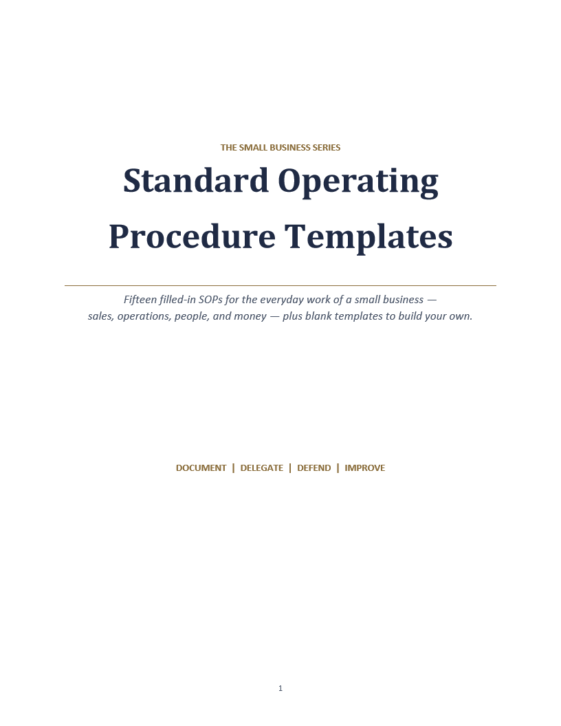 Standard Operating Procedure Templates