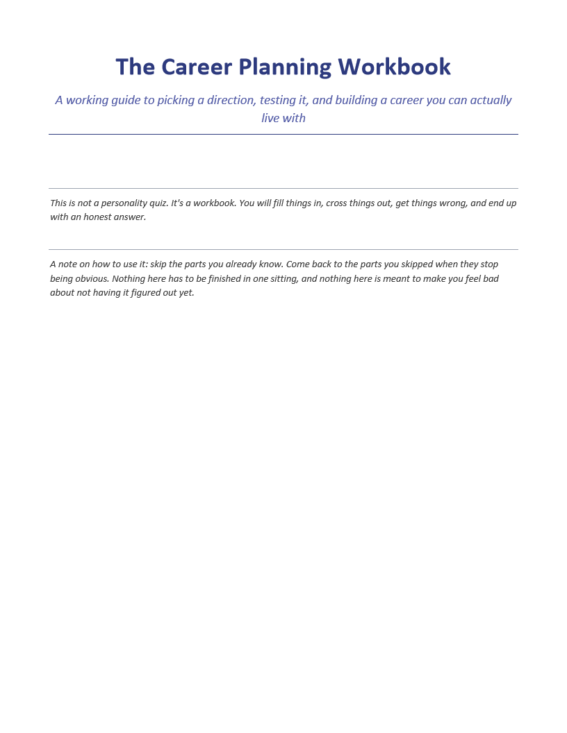 The Career Planning Workbook