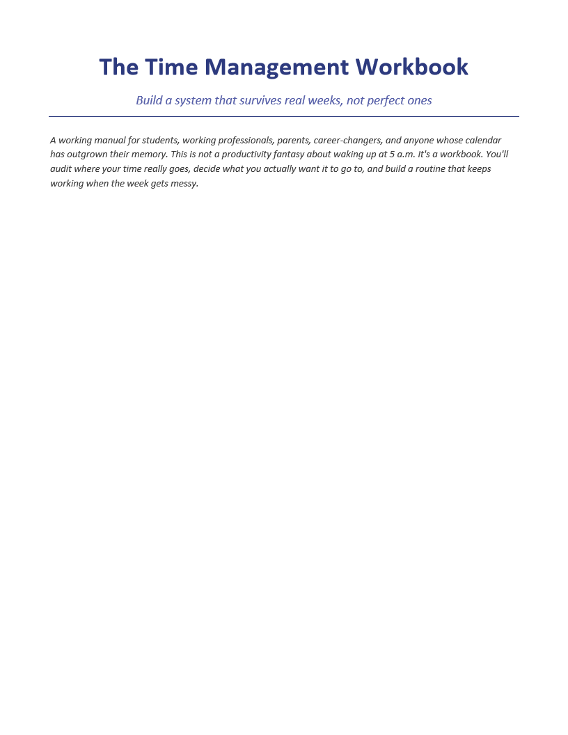 The Time Management Workbook