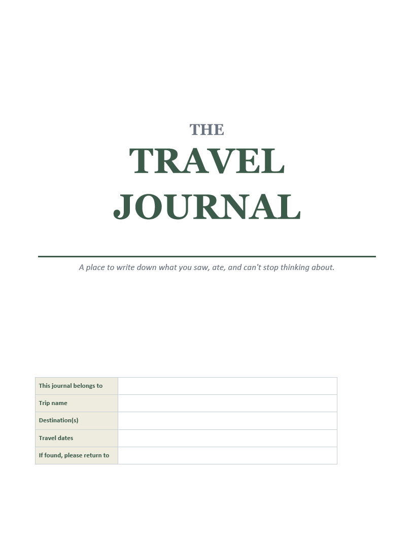 Travel Journal