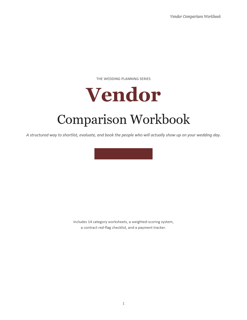 Vendor Comparison Workbook