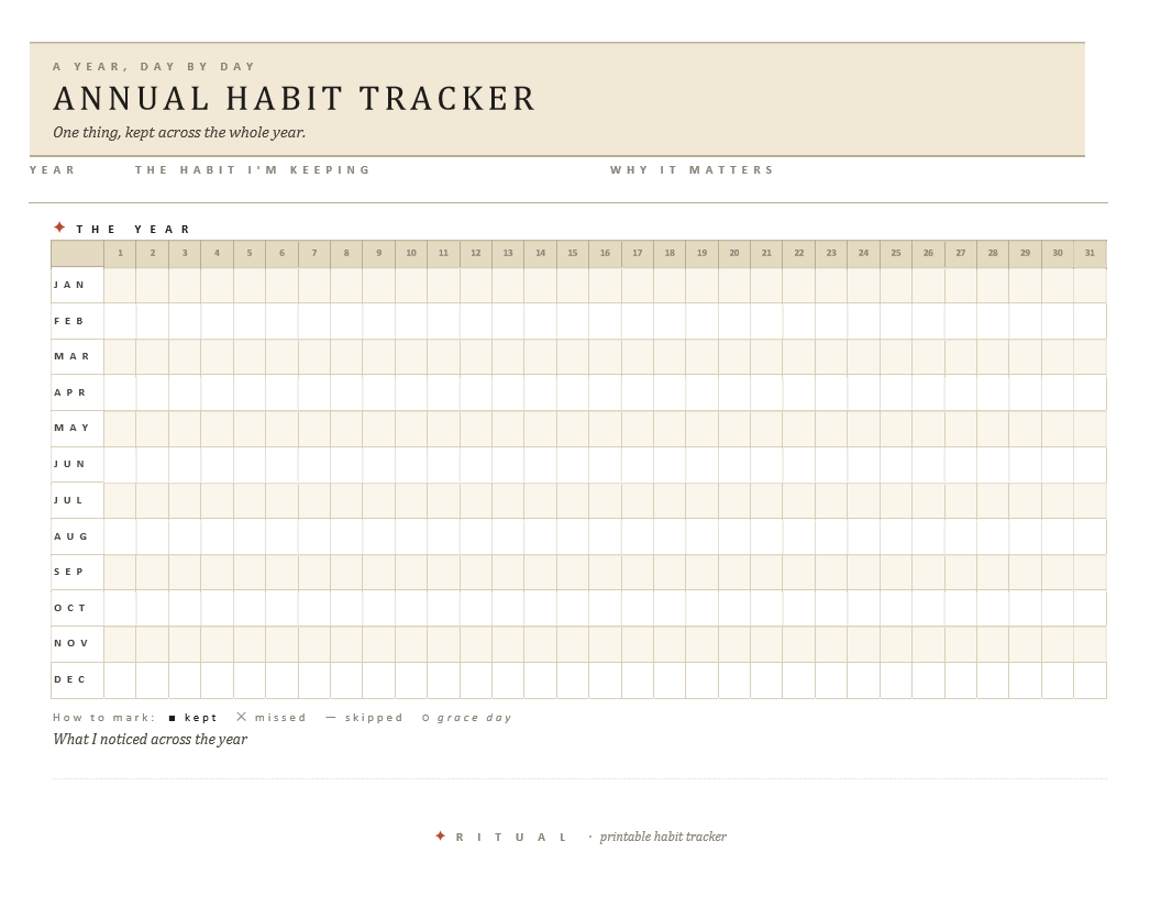 Annual Habit Tracker