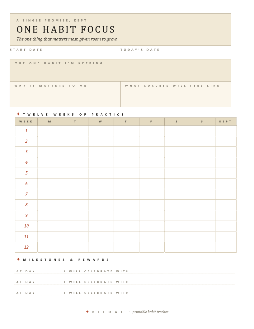 One Habit Focus Tracker