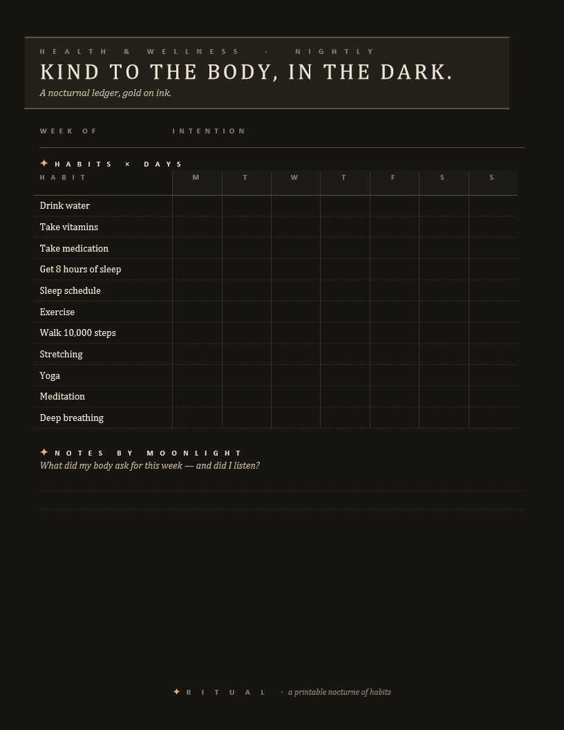 Dark Theme — Health & Wellness Tracker